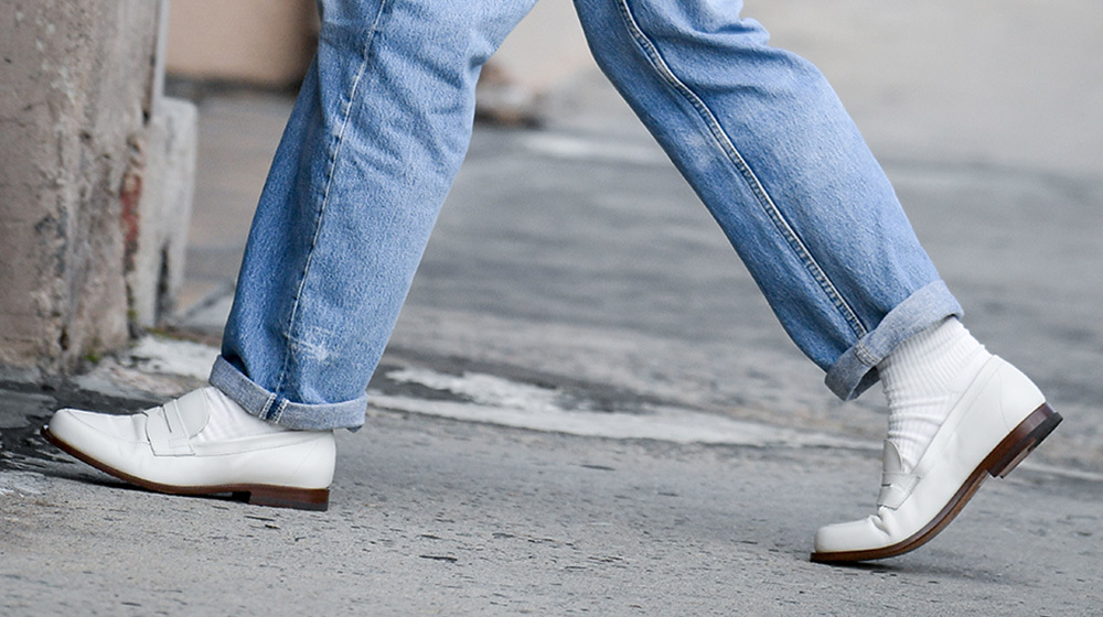 Andrew Scott, shoes detail, is seen on April 04, 2024 in Los Angeles, California. (Photo by PG/Bauer-Griffin/GC Images)