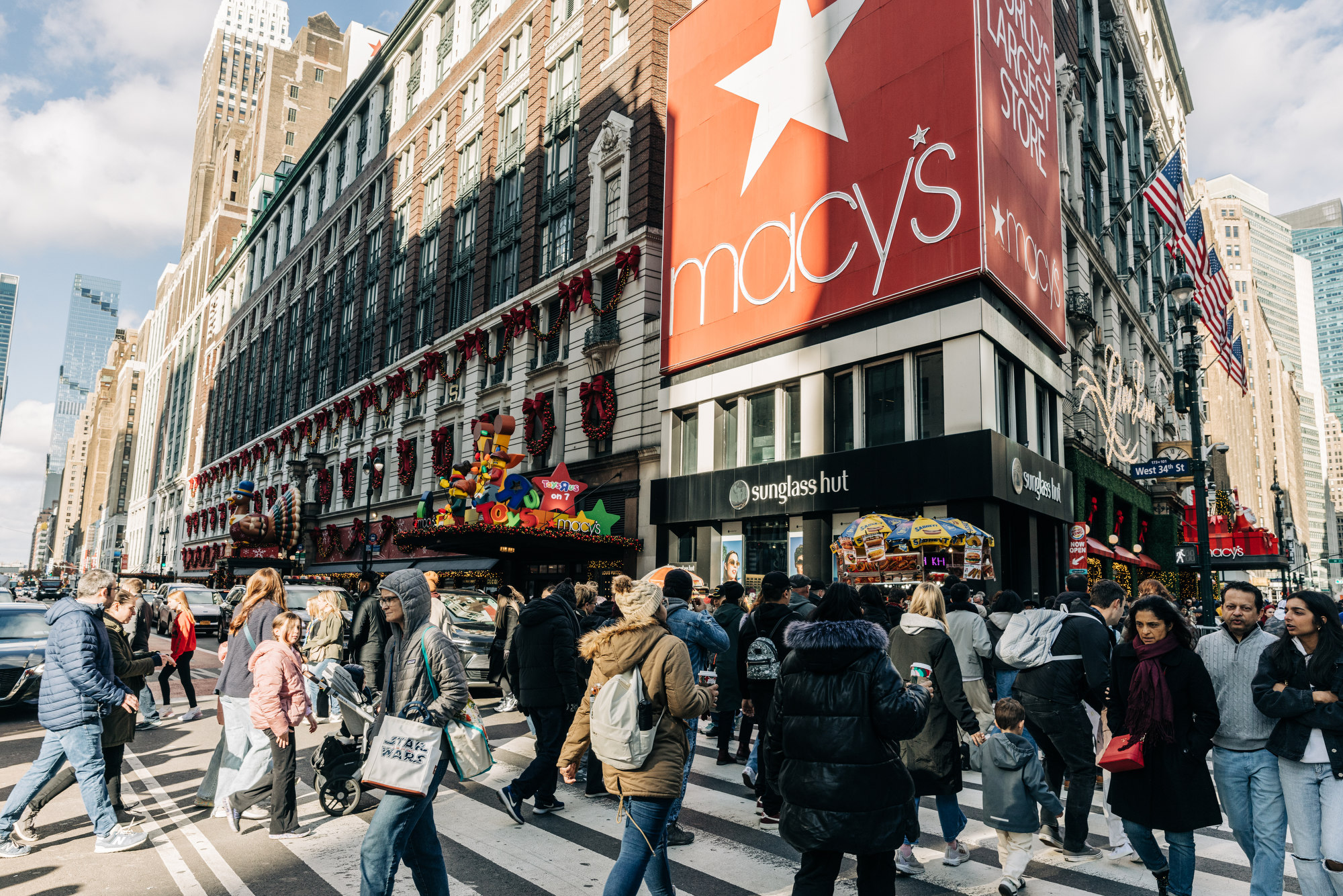 Black Friday shopping by Macy's Herald Square.