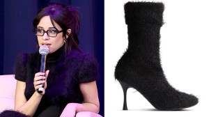 Camila Cabello, Art Basel Miami Beach, Gianvito Rossi, knit, sock boots, monochrome