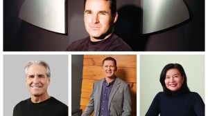 Under Armour CEO Kevin Plank (top), Nike CEO Elliott Hill (bottom left), Brooks CEO Dan Sheridan (bottom center), Rothy's CEO Jenny Ming (bottom right)