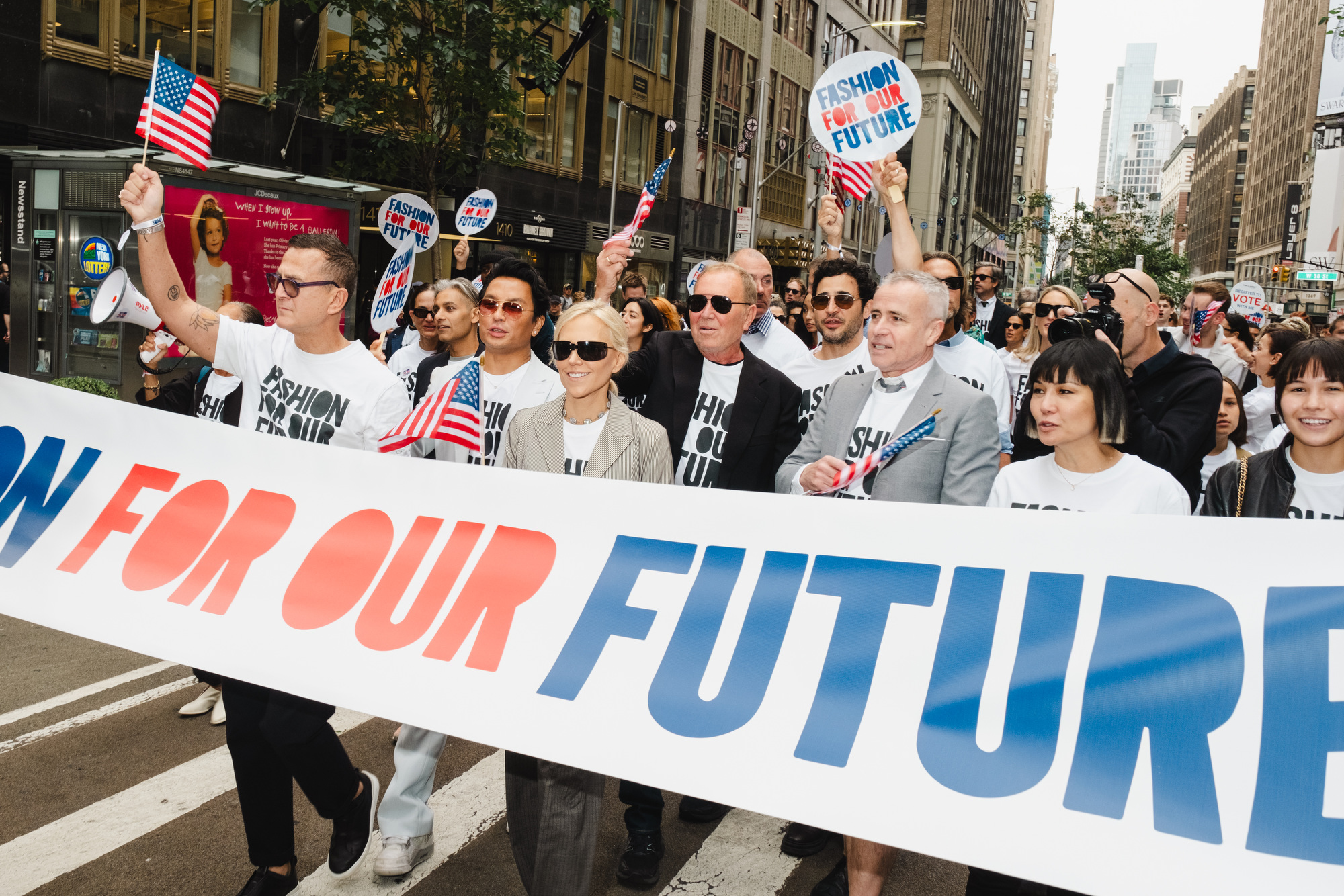 The scene at the CFDA Fashion For Our Future march.