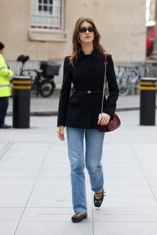 LONDON, ENGLAND - DECEMBER 20: Daisy Edgar Jones arrives at BBC Broadcasting House on December 20, 2024 in London, England. (Photo by Neil P. Mockford/Getty Images for Gucci)