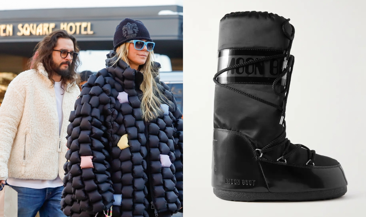 Heidi Klum, Tom Kaulitz, Moon Boot, snow boot, denim, Aspen