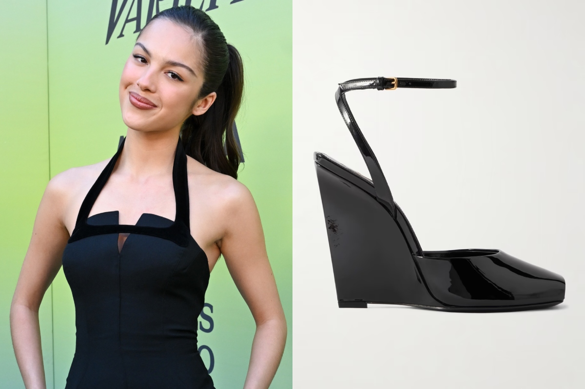 Olivia Rodrigo Pairs Vintage Dress with Saint Laurent Wedge Sandals at Variety's Hitmakers Brunch