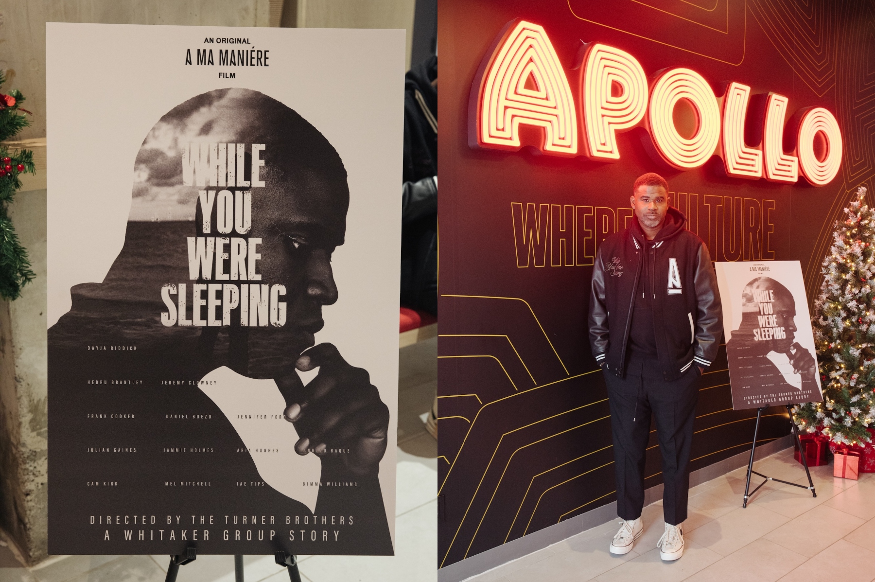 Photographs from the premiere of A Ma Maniére's film "While You Were Sleeping" held at the Apollo Theater on Dec. 18, 2024.